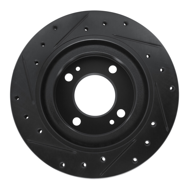 Dodge Attitude Brake Rotor (1) - Front Right - R1 Concepts - Drilled & Slotted - Black - `16-`25